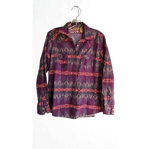Vintage Vibe Wrangler Western Snap Shirt - Women's Large 🌵